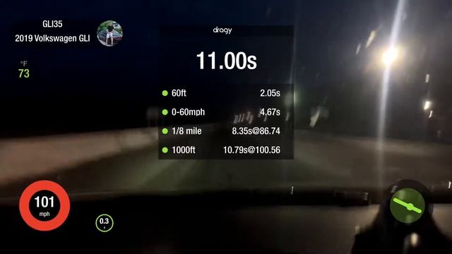 2019 MK7 Jetta GLI Stage 2 1/4 mile 12.84 @ 109 0-60 in 4.67! IE DSG tune смотреть онлайн