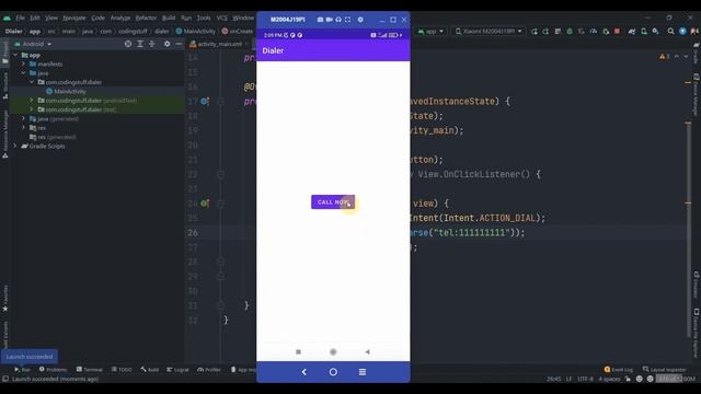 Start Dialer with Phone Number : On Button Clicked and Text Clicked ( Android Studio Tutorial 2022 смотреть онлайн