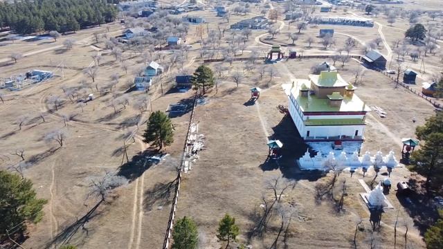 Мурочинский дацан (Балдан Брэйбун) вид с коптера, история дацана смотреть онлайн