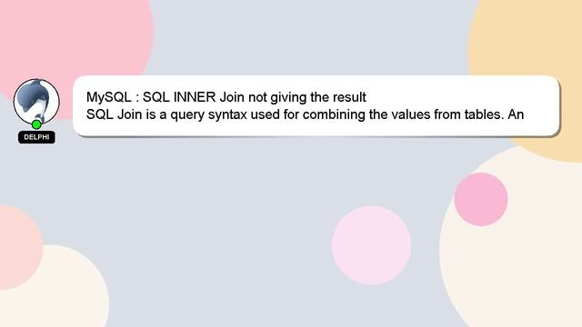 MySQL : SQL INNER Join not giving the result смотреть онлайн