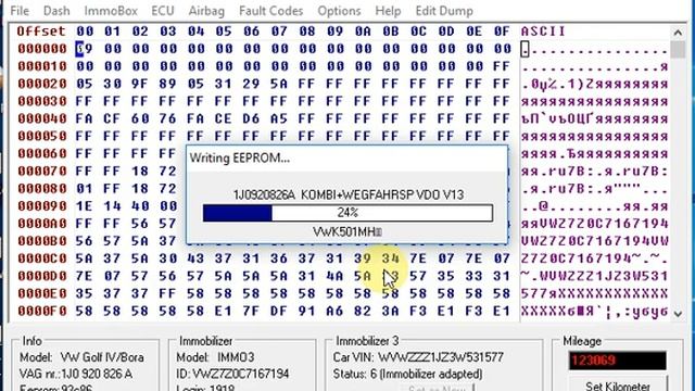Write Damp with VAG EEPROM Programmer