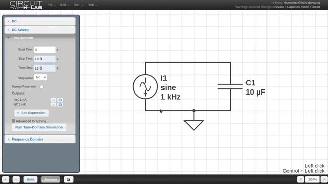 Using a Capacitor in CircuitLab [Circuit Simulator] смотреть онлайн
