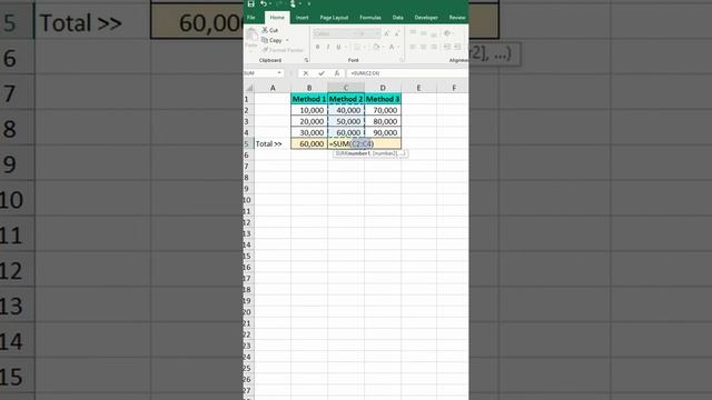 3 Ways to Sum Values in Excel | How to use Sum Function, AutoSum & Keyboard Shortcut | Trick #short смотреть онлайн
