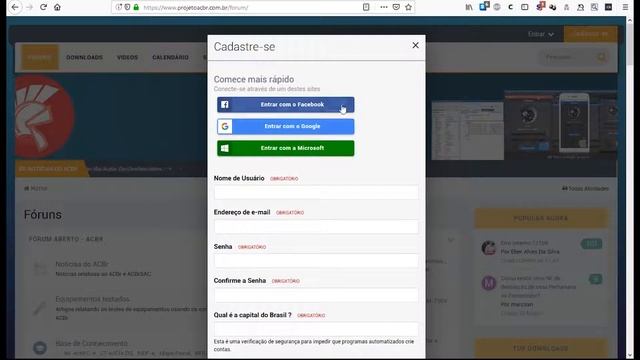 Criando conta no Forum do Projeto ACBr смотреть онлайн