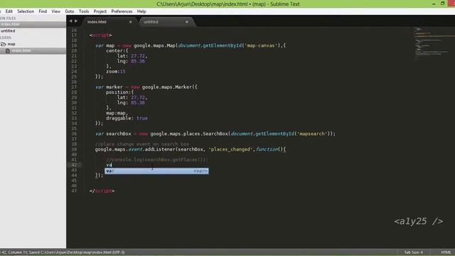 javascript google maps api - dynamic search place input box, draggable marker, bounds смотреть онлайн