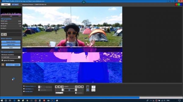 Fixing corrupted JPEGs using JPEG-Repair Toolkit