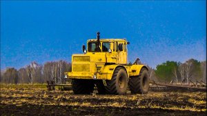 МТЗ 82.1 и Кировец К-701 с лущильником ЛДГ-15.  5 минут работы