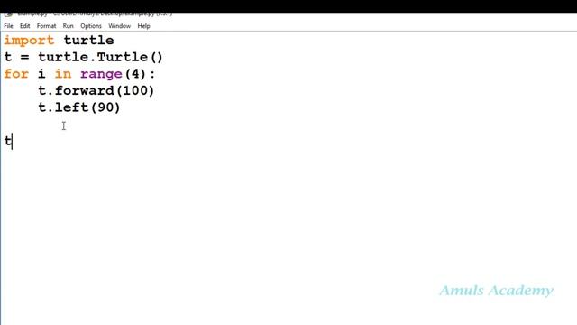 Python Turtle Graphics - Draw Square Shape | Fill Color | Turtle Speed | HideTurtle смотреть онлайн