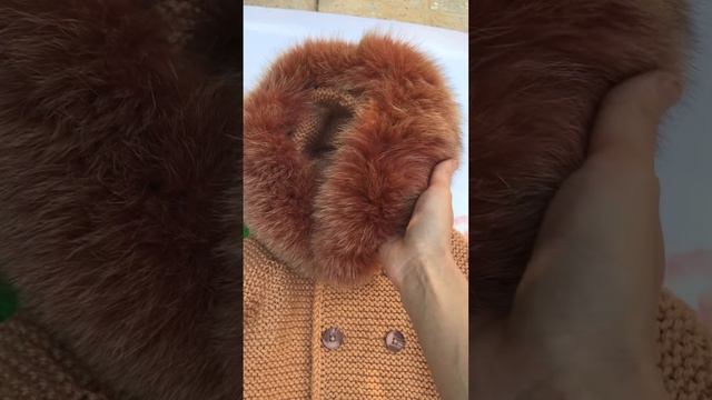 🧶Вязаный кардиган с натуральным мехом🧶