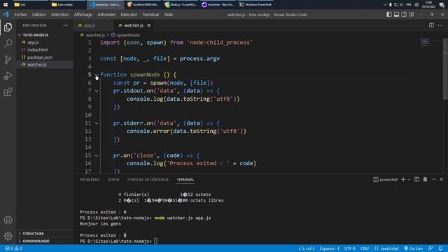JavaScript côté serveur : Process enfant смотреть онлайн