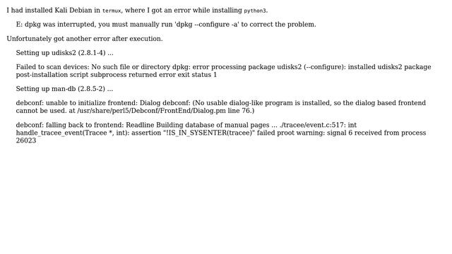 Error in installing packages in termux kali distribution смотреть онлайн