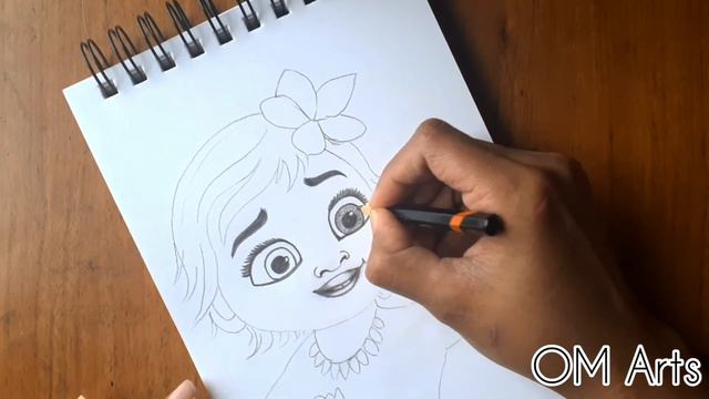 Moana Drawing / Real time video / How to draw Baby Moana смотреть онлайн