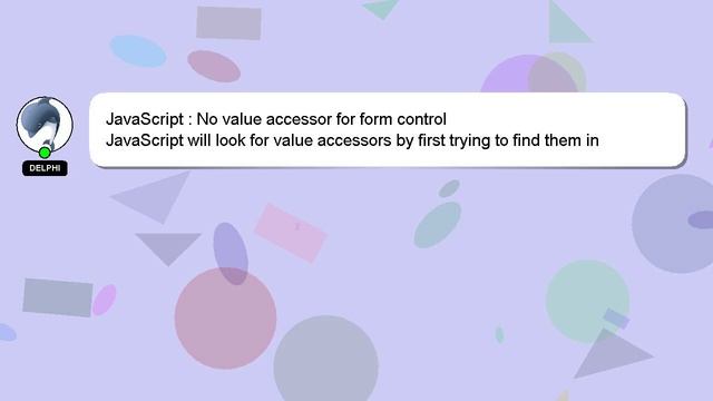 JavaScript : No value accessor for form control смотреть онлайн