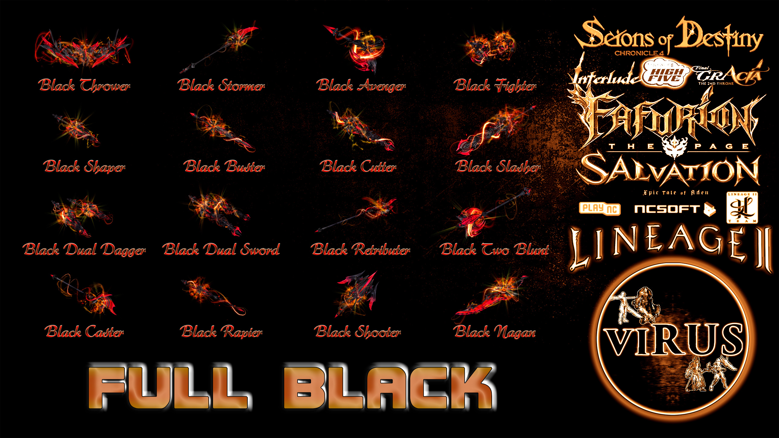 Full Set Of Black Weapons. LINEAGE II. Any Chronicles ◄√i®uS►