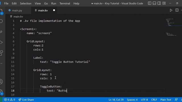 Python/Kivy Mobile App Tutorial: Part 5 (Toggle Buttons) смотреть онлайн