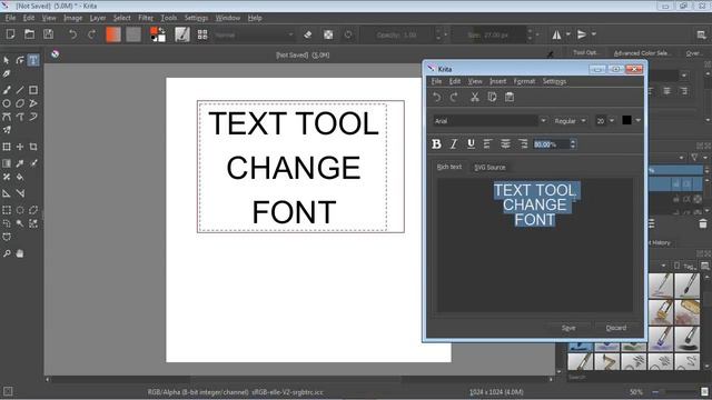 Krita Tutorial - How to Change Fonts in v4.0.1 & Basics of New Text Tool by VscorpianC смотреть онлайн