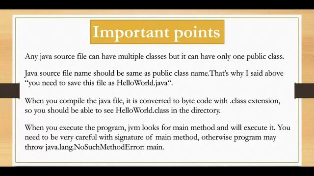 java Tutorial lecture 2 Java Getting Started Hello world Program смотреть онлайн