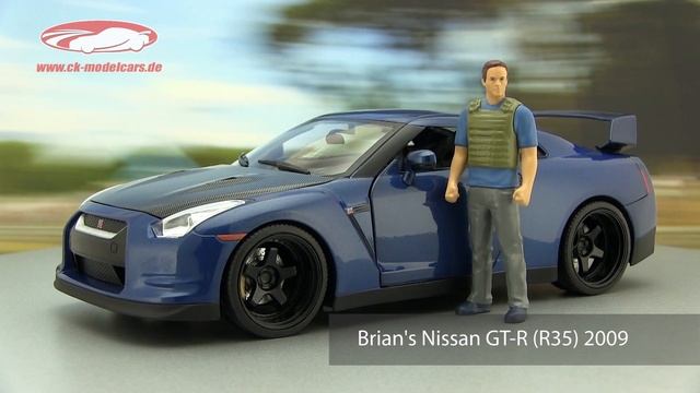 ck-modelcars-video: Brian's Nissan GT-R (R35) 2009 Fast & Furious 7 2015 mit Figur Jada Toys смотреть онлайн