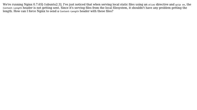 Forcing Nginx to send Content-Length headers when serving static files with gzip смотреть онлайн