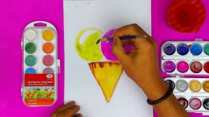 Как нарисовать МОРОЖЕНОЕ мечты - урок рисования Красками АКВАРЕЛЬ