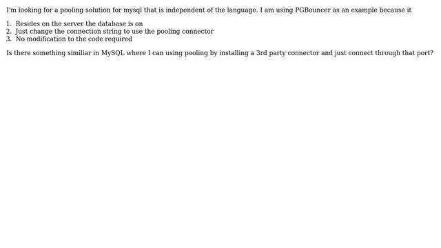 Databases: Mysql Connection Pooling Similar To PostgreSQL's PgBouncer смотреть онлайн