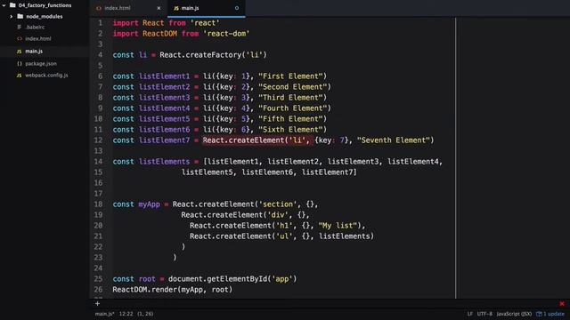 05 - Create React.js elements with factory functions смотреть онлайн