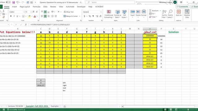 Construct a dynamic Excel sheet to solve up to 10 Uknowns смотреть онлайн