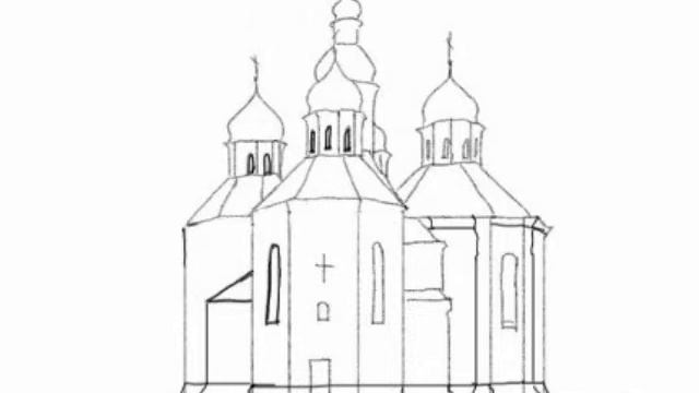 Как нарисовать церковь смотреть онлайн