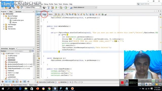 Delete data in Java using Netbeans and MySQL смотреть онлайн