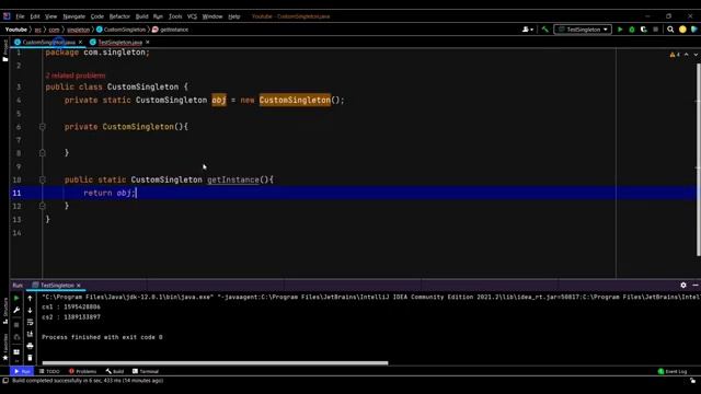 Singleton Class in Java | Design a Singleton Class | Easy Explanation in Hindi смотреть онлайн