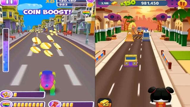 Dog Run - Pet Dog Simulator VS Talking Tom Gold Run- Gold Angela - Gameplay, Android смотреть онлайн