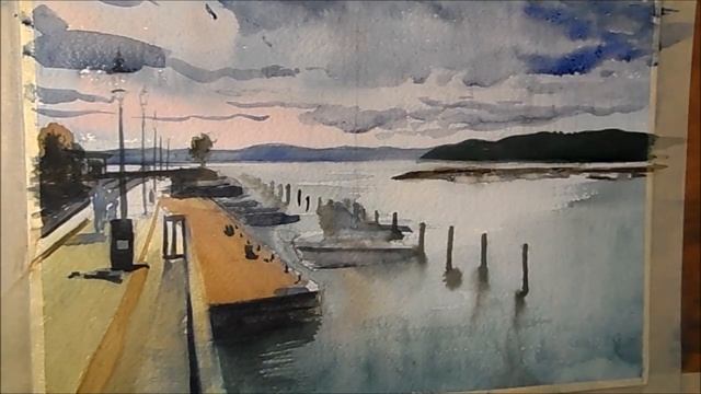 Harbour Balatonfured, Watercolour Painting by Vamos смотреть онлайн