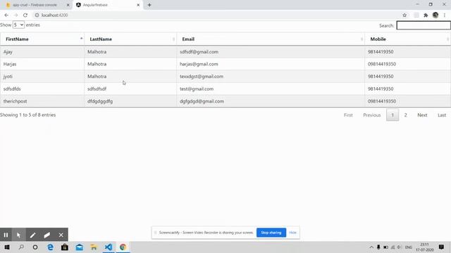 Angular 10 Datatable with Firebase Data смотреть онлайн
