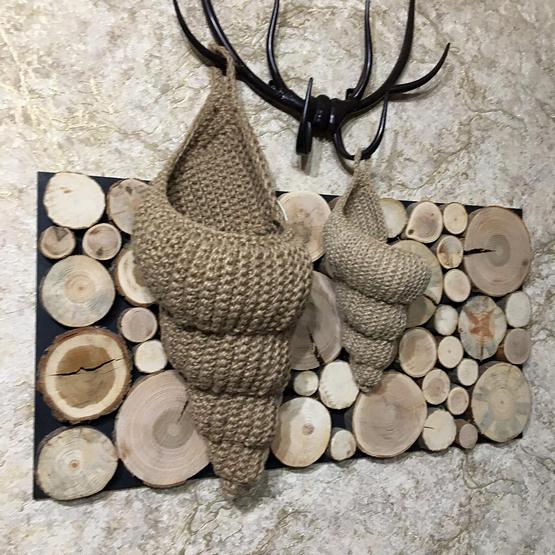 Вязание крючком: Вязаная ракушка, ракушка-шкатулка, корзина крючком, интерьерная ракушка декор