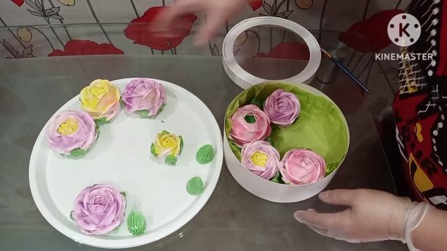 ЗЕФИРНЫЕ цветы в ШЛЯПНОЙ коробке. смотреть онлайн