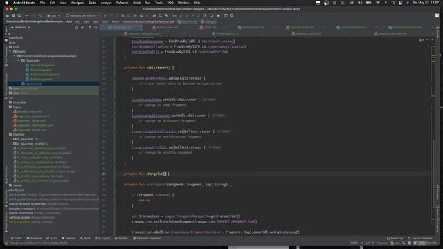 Kotlin customize bottom navigation bar and fragments management step by step android tutorial | 202 смотреть онлайн