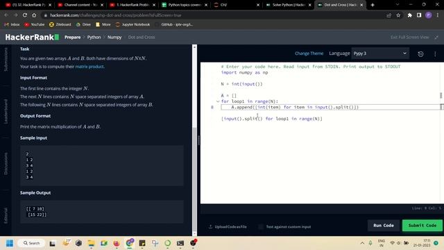 39. HackerRank Python Problem: Dot and Cross смотреть онлайн