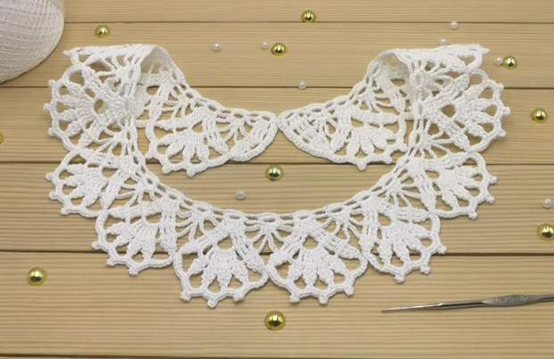 Вязание крючком: Классический КРУЖЕВНОЙ ВОРОТНИЧОК для начинающих и не только. смотреть онлайн