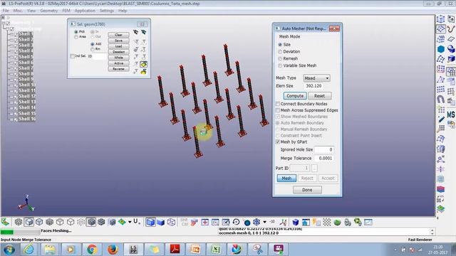 LS Dyna_2 : Shell Tetra meshing Columns смотреть онлайн