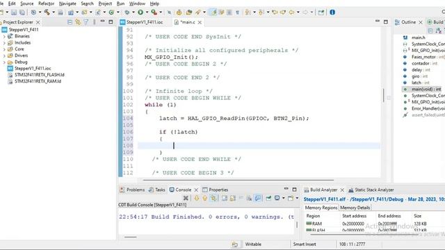 Control de motor a pasos con microcontrolador STM32F411 (Stepper Motor). смотреть онлайн
