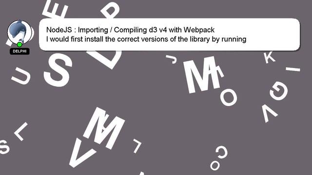 NodeJS : Importing / Compiling d3 v4 with Webpack смотреть онлайн