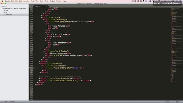 Bootstrap 4: Create an online forum – Footer смотреть онлайн