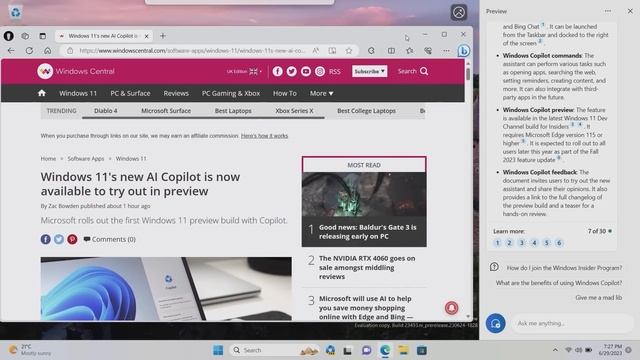 Windows 11 Build 23493 - Windows Copilot, Settings Home, File Explorer & MORE смотреть онлайн
