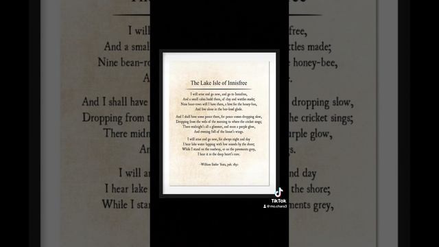 “The Lake Isle of Innisfree” by William Butler Yeats. #poetry #poem #poetryreading #irishaccent смотреть онлайн