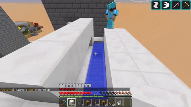 MineCraft ProstoCraft SkyBlock Строим сортировку для подписчика, апаем уровень смотреть онлайн