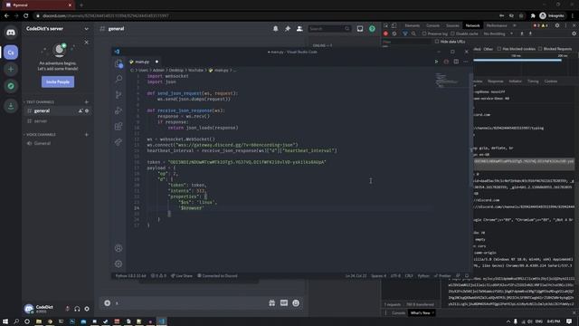 Logging Discord Messages In Real Time Using Python And Websockets (Discord Gateway, No Libraries)