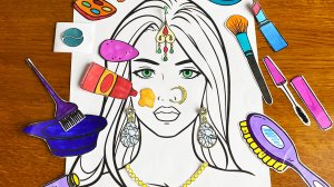 ДЕЛАЕМ МАКИЯЖ  БУМАЖНОЙ КУКЛЕ ИЗ ИНДИИ АСРМ