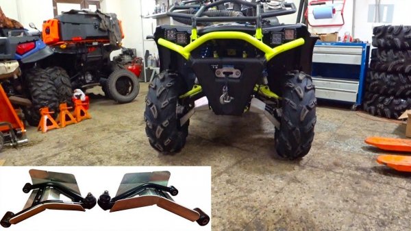 Установка гнутых рычагов на квадроцикл CFMOTO 500. Амортизаторы RUSAM
