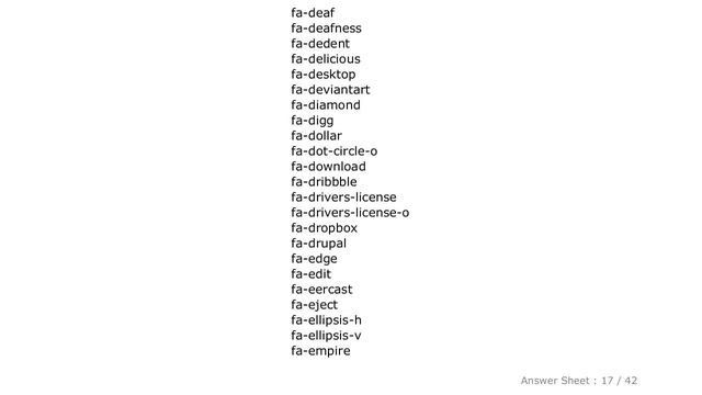 CSS : I need list of all class name of Font-Awesome смотреть онлайн