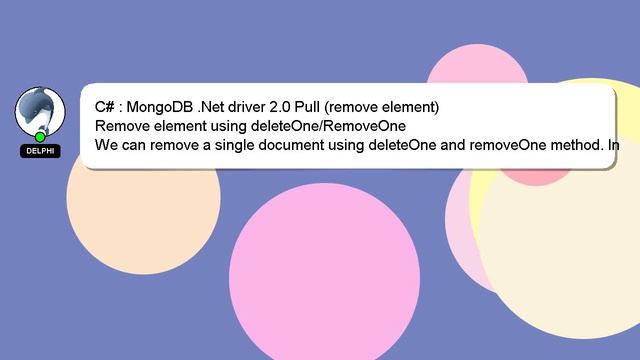 C# : MongoDB .Net Driver 2.0 Pull (remove Element)